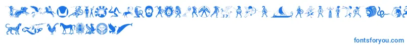 MythicalHopliteNoodgies Font – Blue Fonts on White Background