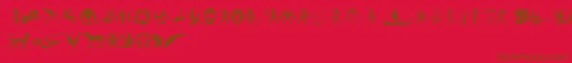 fuente MythicalHopliteNoodgies – Fuentes Marrones Sobre Fondo Rojo