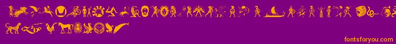MythicalHopliteNoodgies Font – Orange Fonts on Purple Background