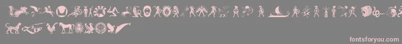 MythicalHopliteNoodgies-Schriftart – Rosa Schriften auf grauem Hintergrund