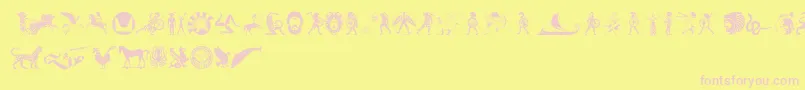 MythicalHopliteNoodgies Font – Pink Fonts on Yellow Background