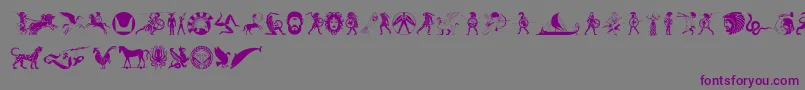 MythicalHopliteNoodgies Font – Purple Fonts on Gray Background