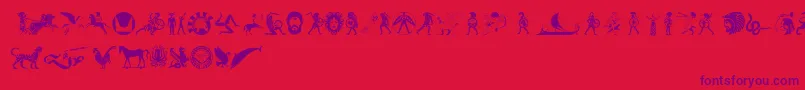 MythicalHopliteNoodgies Font – Purple Fonts on Red Background