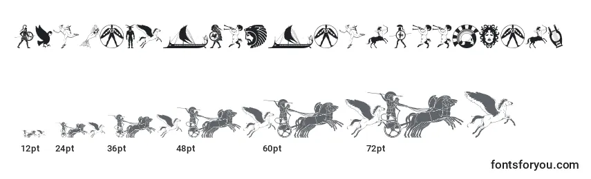 Größen der Schriftart MythicalHopliteNoodgies