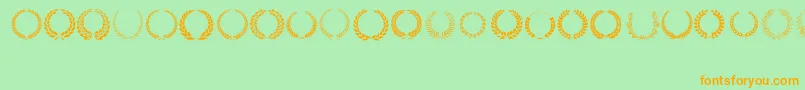 LaurelWreath Font – Orange Fonts on Green Background