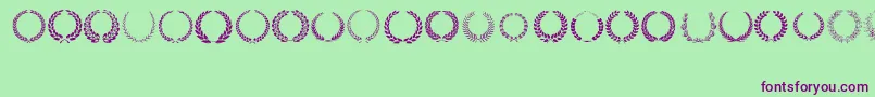 LaurelWreath Font – Purple Fonts on Green Background