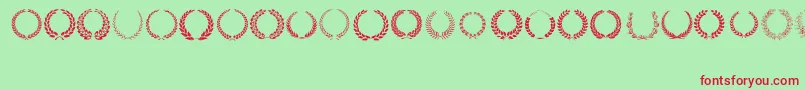 LaurelWreath-Schriftart – Rote Schriften auf grünem Hintergrund