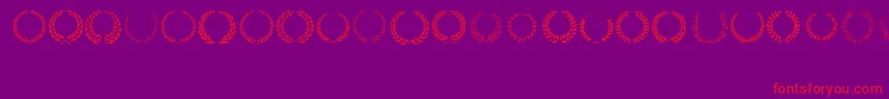 LaurelWreath-Schriftart – Rote Schriften auf violettem Hintergrund