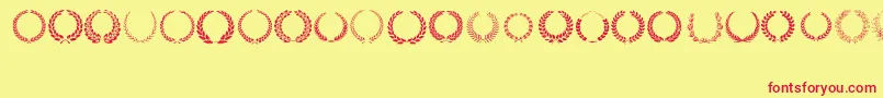 LaurelWreath Font – Red Fonts on Yellow Background