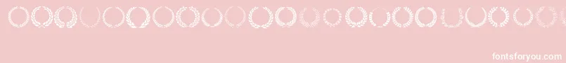 LaurelWreath-Schriftart – Weiße Schriften auf rosa Hintergrund