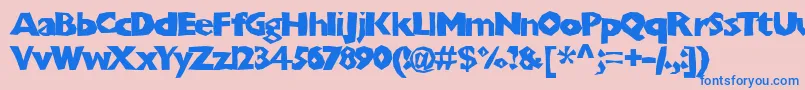 Chunb Font – Blue Fonts on Pink Background