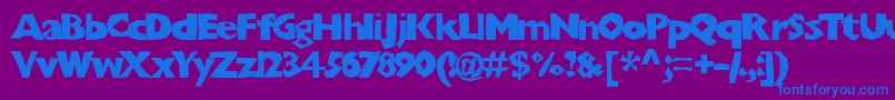 Chunb Font – Blue Fonts on Purple Background