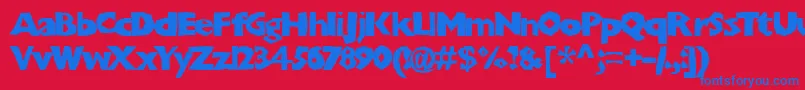 Chunb Font – Blue Fonts on Red Background