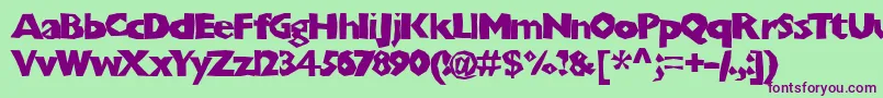 Chunb Font – Purple Fonts on Green Background