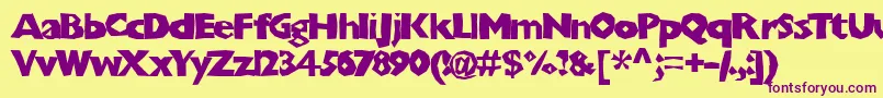 Chunb Font – Purple Fonts on Yellow Background