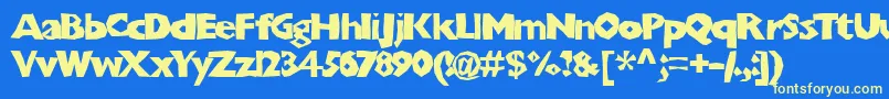 Chunb Font – Yellow Fonts on Blue Background