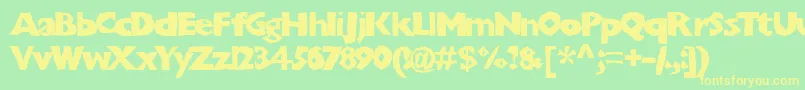 Chunb Font – Yellow Fonts on Green Background