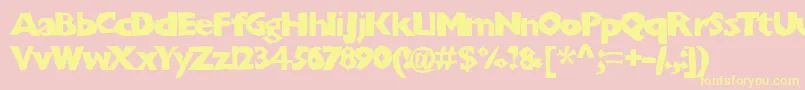 Chunb Font – Yellow Fonts on Pink Background