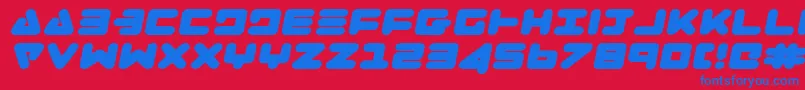 ZealotExpandedItalic Font – Blue Fonts on Red Background
