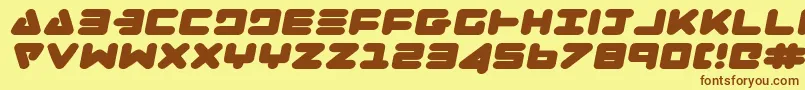ZealotExpandedItalic Font – Brown Fonts on Yellow Background