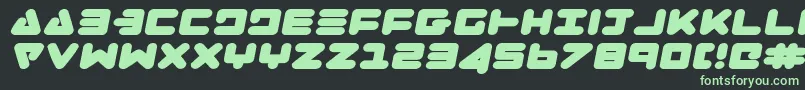 ZealotExpandedItalic Font – Green Fonts on Black Background