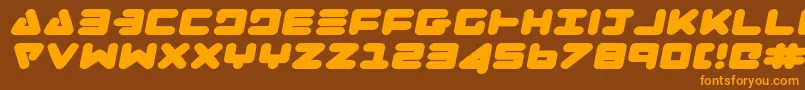 ZealotExpandedItalic Font – Orange Fonts on Brown Background