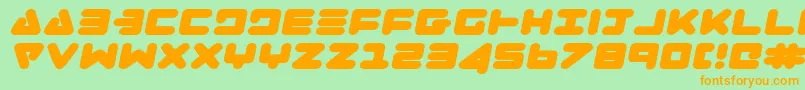 ZealotExpandedItalic Font – Orange Fonts on Green Background