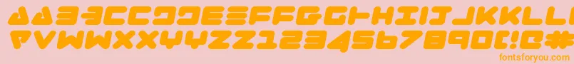 Police ZealotExpandedItalic – polices orange sur fond rose