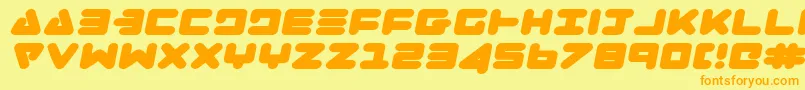 ZealotExpandedItalic Font – Orange Fonts on Yellow Background