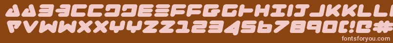 Weitere Informationen zur ZealotExpandedItalic-Schriftart ZealotExpandedItalic-Schriftart – Rosa Schriften auf braunem Hintergrund