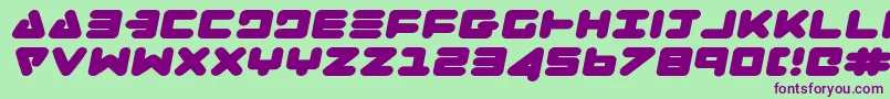 ZealotExpandedItalic Font – Purple Fonts on Green Background