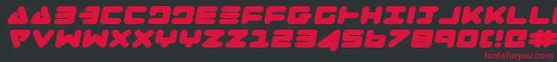 フォントZealotExpandedItalic – 黒い背景に赤い文字