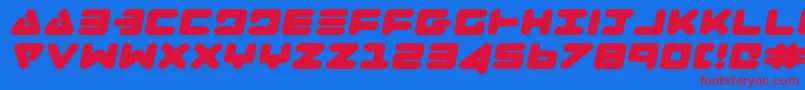 ZealotExpandedItalic Font – Red Fonts on Blue Background