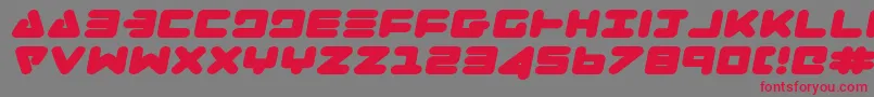 フォントZealotExpandedItalic – 赤い文字の灰色の背景
