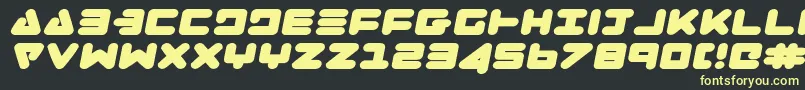 ZealotExpandedItalic Font – Yellow Fonts on Black Background