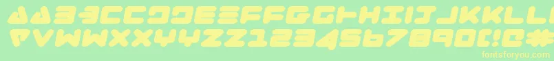 ZealotExpandedItalic Font – Yellow Fonts on Green Background