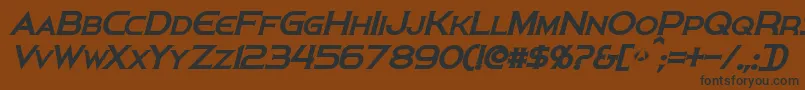 PersisBoldItalic-fontti – mustat fontit ruskealla taustalla