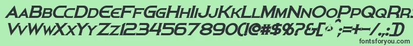 フォントPersisBoldItalic – 緑の背景に黒い文字