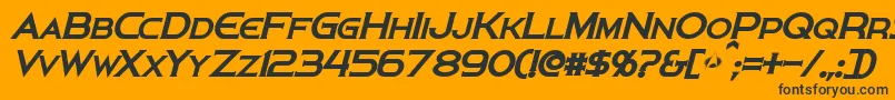 Czcionka PersisBoldItalic – czarne czcionki na pomarańczowym tle