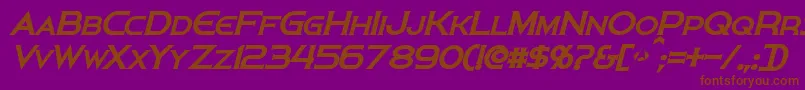 PersisBoldItalic-fontti – ruskeat fontit violetilla taustalla