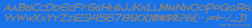PersisBoldItalic-fontti – harmaat kirjasimet sinisellä taustalla