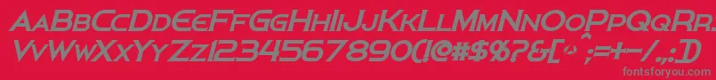 PersisBoldItalic-Schriftart – Graue Schriften auf rotem Hintergrund