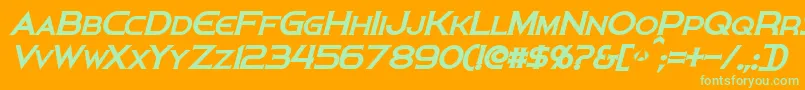 PersisBoldItalic Font – Green Fonts on Orange Background