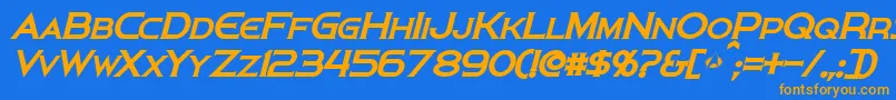 PersisBoldItalic Font – Orange Fonts on Blue Background
