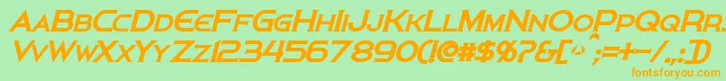 PersisBoldItalic Font – Orange Fonts on Green Background