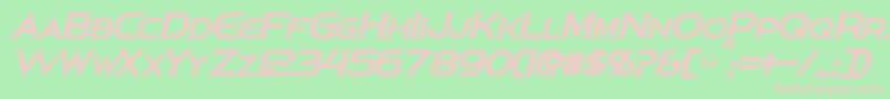 フォントPersisBoldItalic – 緑の背景にピンクのフォント