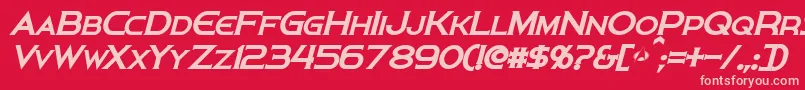 フォントPersisBoldItalic – 赤い背景にピンクのフォント