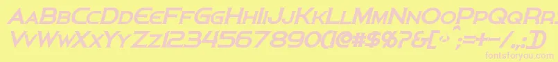 Fonte PersisBoldItalic – fontes rosa em um fundo amarelo