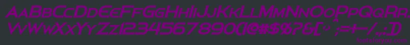 PersisBoldItalic-fontti – violetit fontit mustalla taustalla