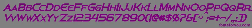 Czcionka PersisBoldItalic – fioletowe czcionki na szarym tle